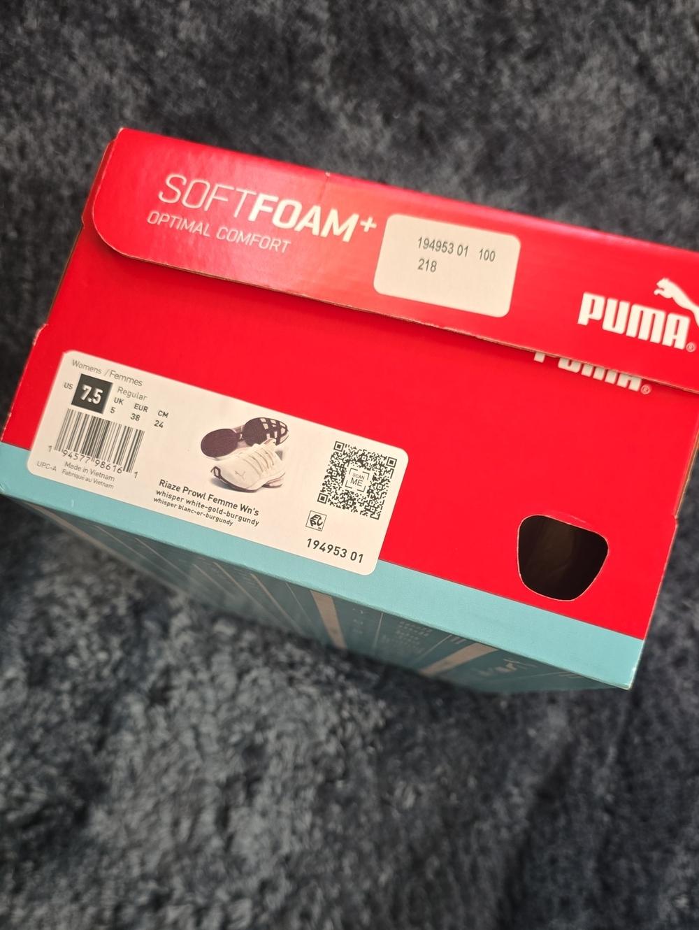 Puma Women Sneakers in Burgundy and Light White Box